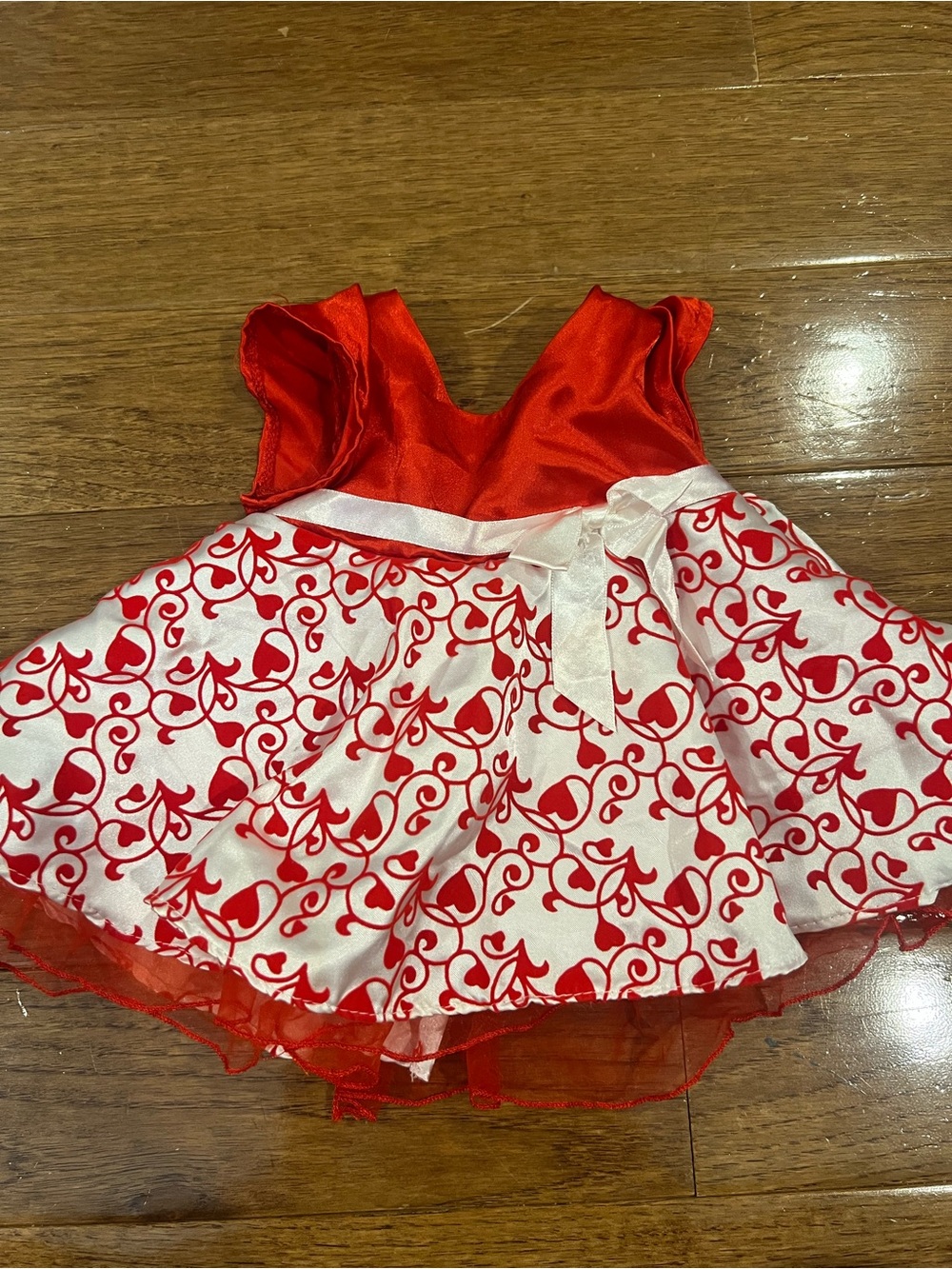 Build-A-Bear Red and White Heart Print Dress